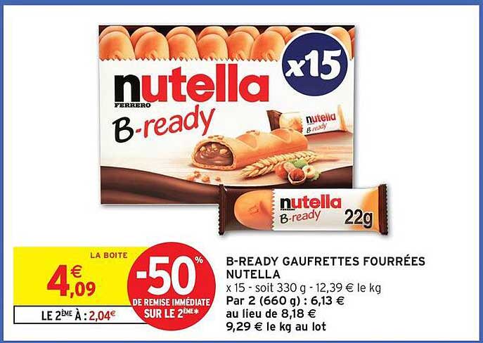 B-READY GAUFRETTES FOURRÉES NUTELLA