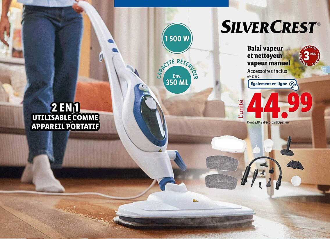 Balai vapeur et nettoyeur vapeur manuel SilverCrest