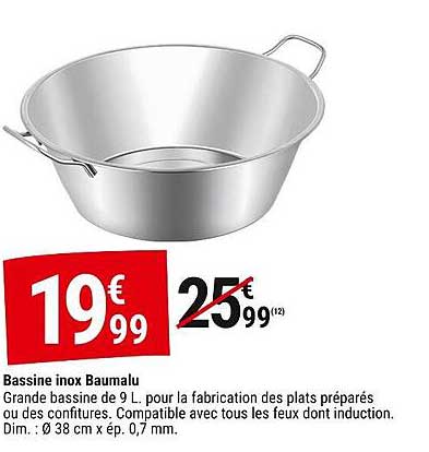 Bassine inox Baumalu