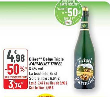 Bière** Belge Triple KARMELIET TRIPEL