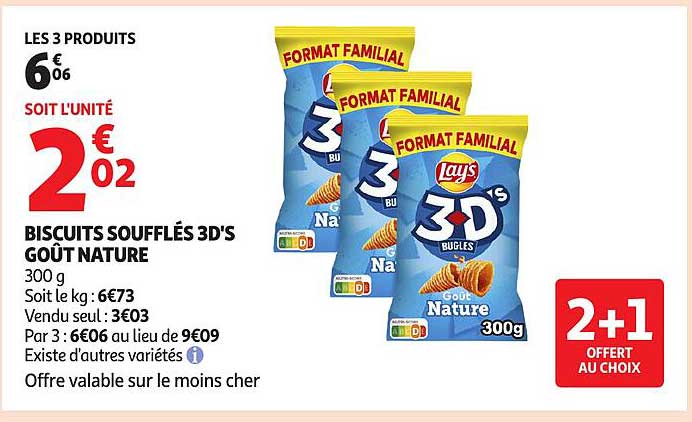 BISCUITS SOUFFLÉS 3D'S GOÛT NATURE