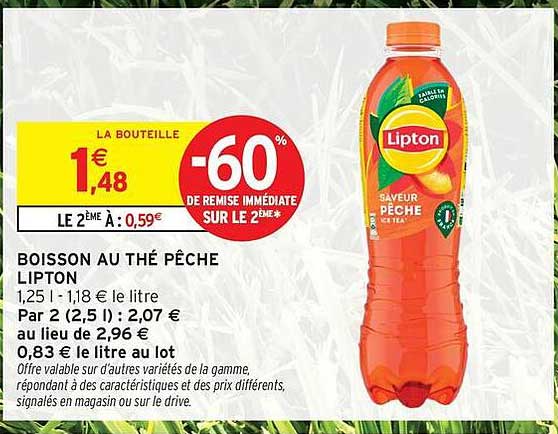 BOISSON AU THÉ PÊCHE LIPTON
