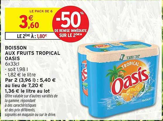 BOISSON AUX FRUITS TROPICAL OASIS