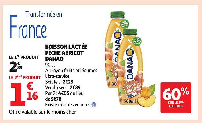 BOISSON LACTÉE PÊCHE ABRICOT DANAO