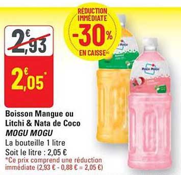 Boisson Mangue ou Litchi & Nata de Coco MOGU MOGU