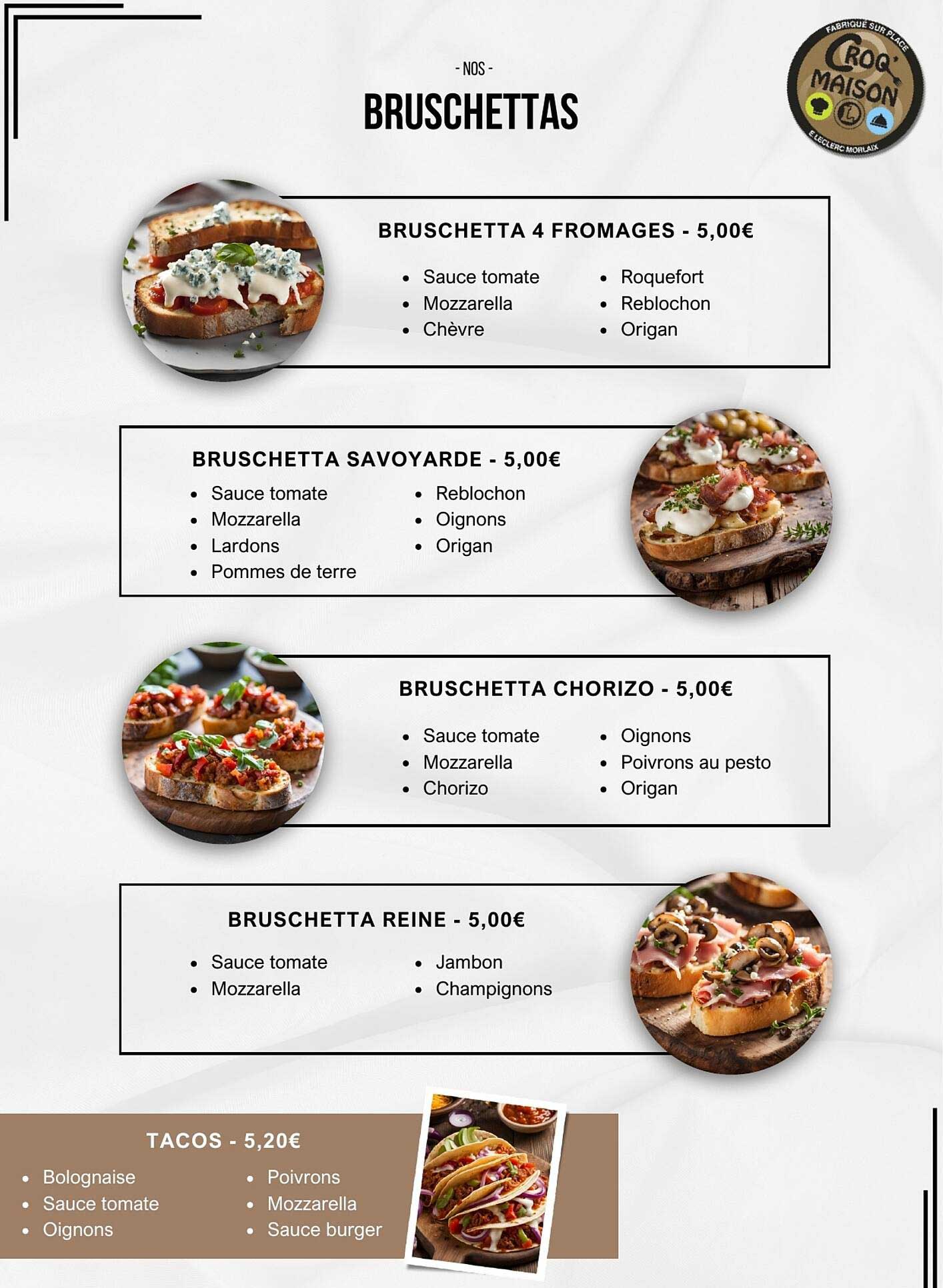 Bruschetta Savoyarde - 5,00€