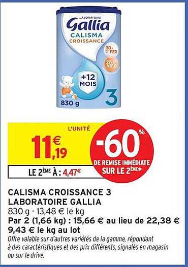 CALISMA CROISSANCE 3 LABORATOIRE GALLIA