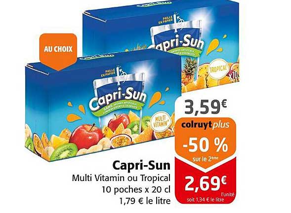 Capri-Sun Multi Vitamin ou Tropical 10 poches x 20 cl