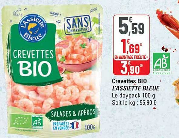 Crevettes BIO L'ASSIETTE BLEUE