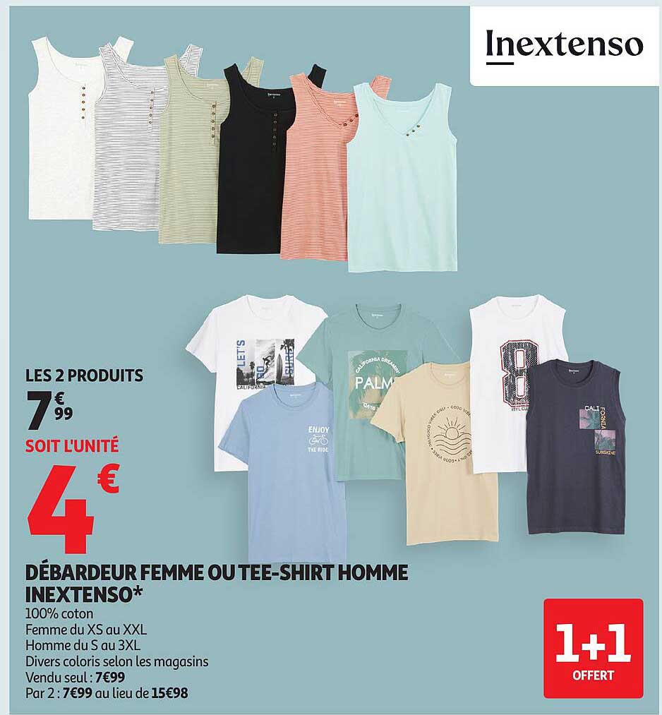 Débardeur femme ou tee-shirt homme Inextenso