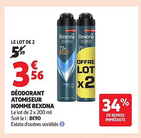 DÉODORANT ATOMISEUR HOMME REXONA