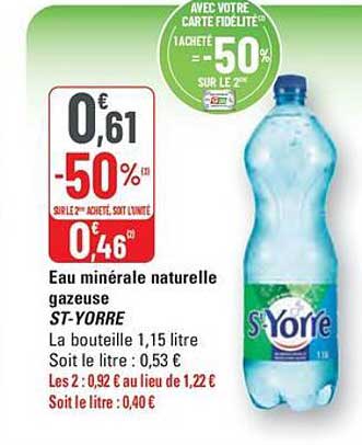Eau minérale naturelle gazeuse ST-YORRE