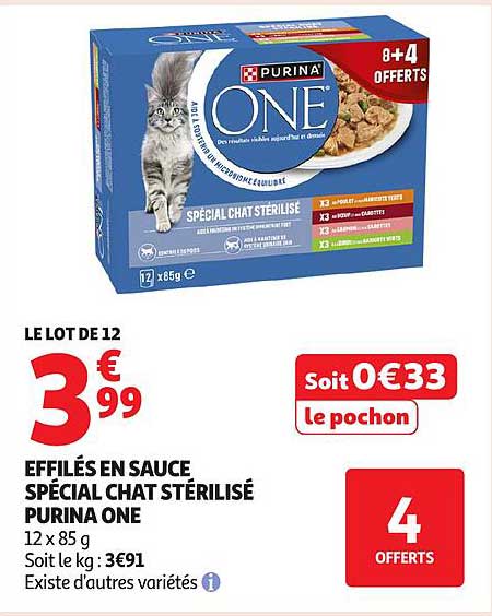 EFFILÉS EN SAUCE SPÉCIAL CHAT STÉRILISÉ PURINA ONE