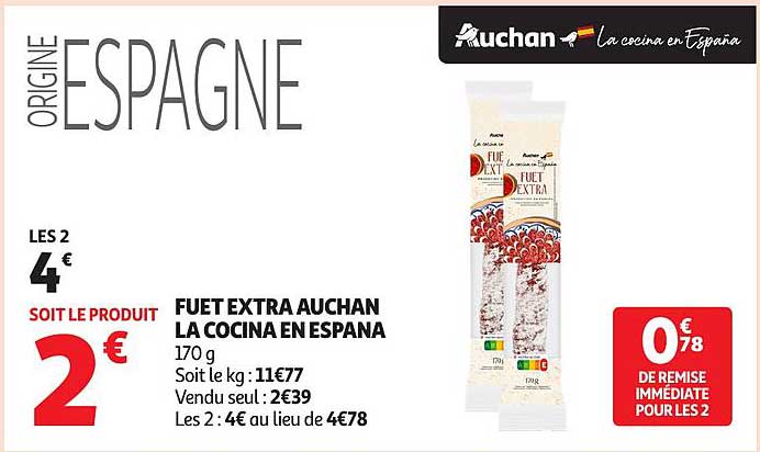 FUET EXTRA AUCHAN LA COCINA EN ESPANA