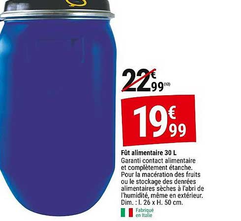 Fût alimentaire 30 L