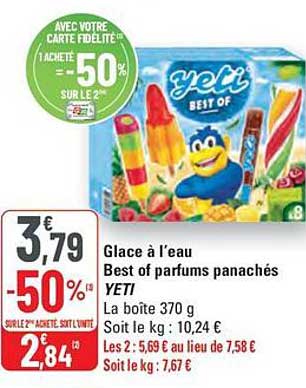 Glace à l’eau Best of parfums panachés YETI