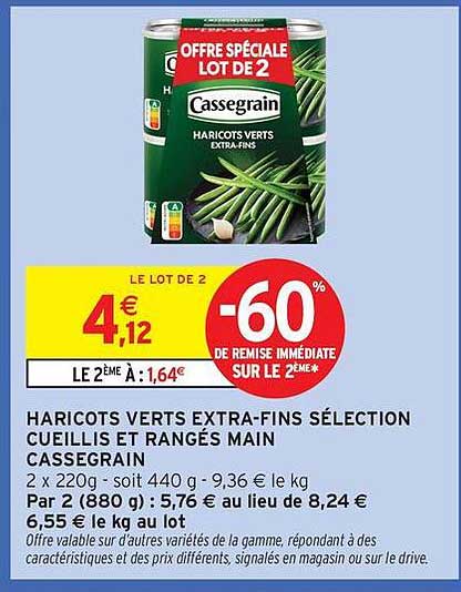 HARICOTS VERTS EXTRA-FINS SÉLECTION CUEILLIS ET RANGÉS MAIN CASSEGAIN