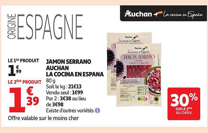 JAMON SERRANO AUCHAN LA COCINA EN ESPANA