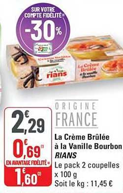 La Crème Brûlée à la Vanille Bourbon RIANS