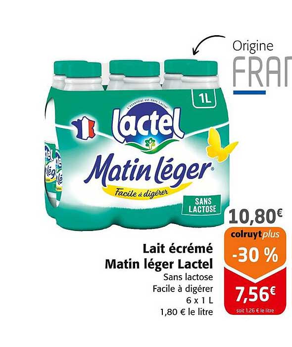 Lait écrémé Matin léger Lactel