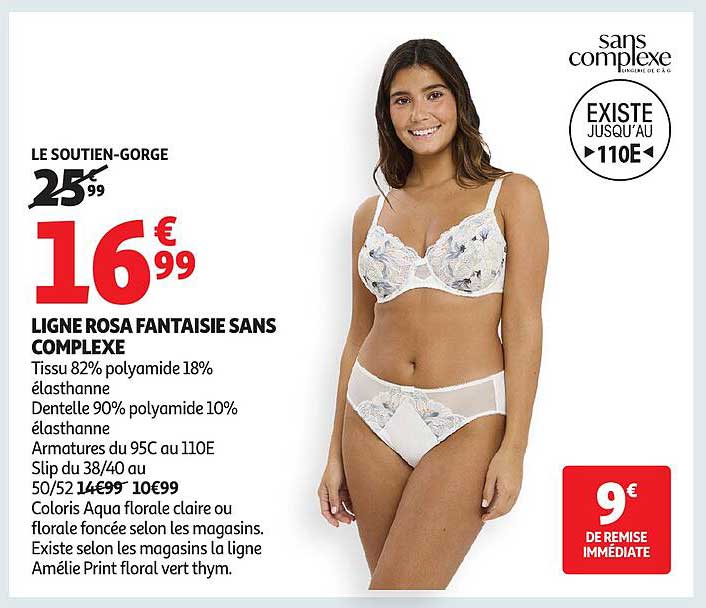 LE SOUTIEN-GORGE LIGNE ROSA FANTAISIE SANS COMPLEXE