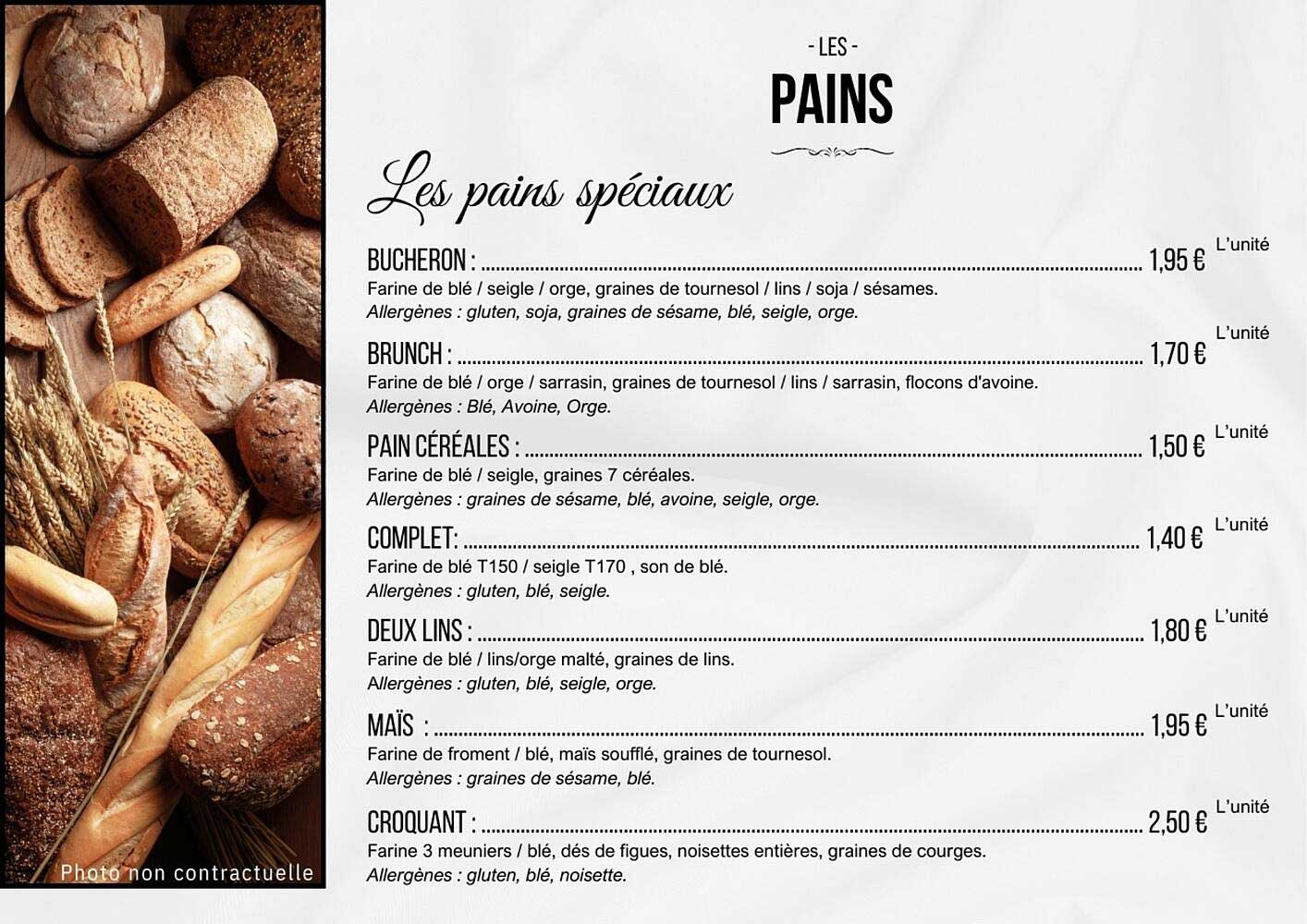 Les pains spéciaux