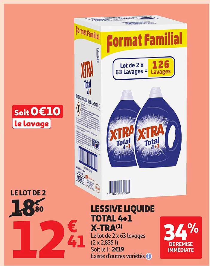 LESSIVE LIQUIDE TOTAL 4+1 X-TRA