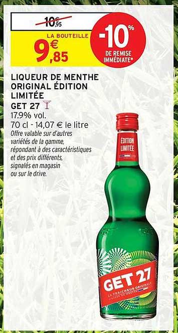 LIQUEUR DE MENTHE ORIGINAL ÉDITION LIMITÉE GET 27