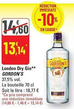 London Dry Gin** GORDON'S 37,5% vol.
