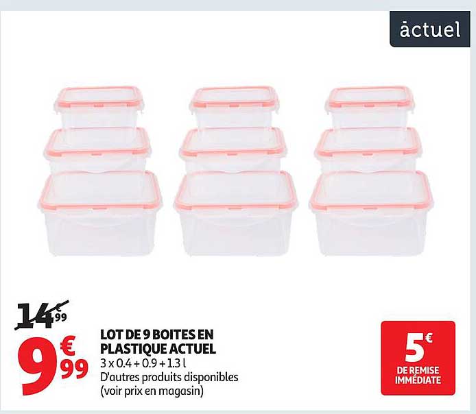 LOT DE 9 BOITES EN PLASTIQUE ACTUEL