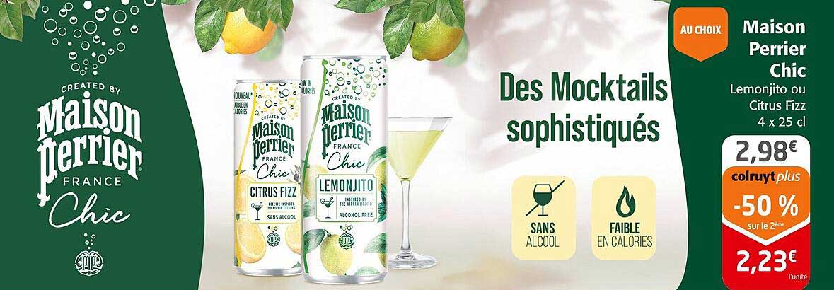Maison Perrier Chic Lemonjito ou Citrus Fizz 4 x 25 cl
