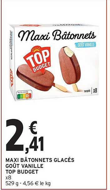Maxi Bâtonnets Glacés Goût Vanille