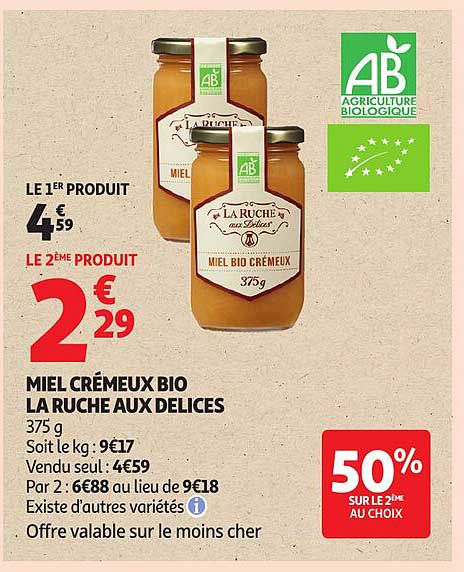 MIEL CRÉMEUX BIO LA RUCHE AUX DELICES