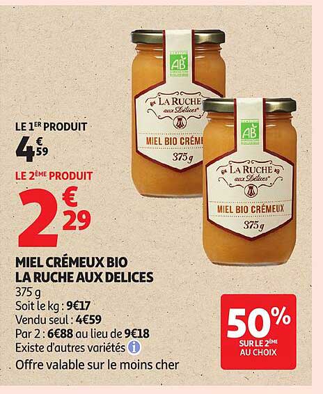 MIEL CRÉMEUX BIO LA RUCHE AUX DELICES