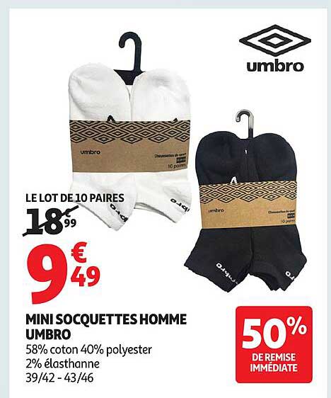 MINI SOCQUETTES HOMME UMBRO