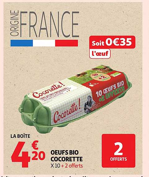 OEUFS BIO COCORETTE X 10 + 2 OFFERTS