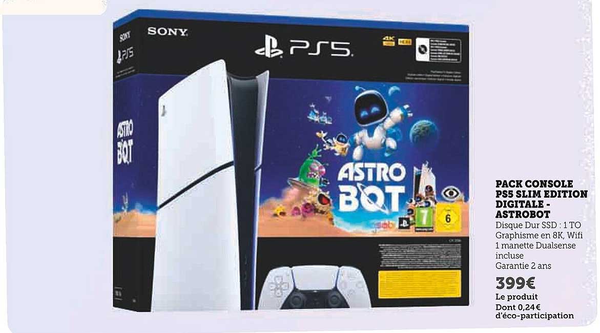 PACK CONSOLE PS5 SLIM EDITION DIGITALE - ASTROBOT