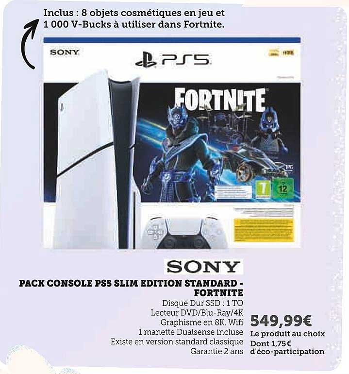 PACK CONSOLE PS5 SLIM EDITION STANDARD - FORTNITE