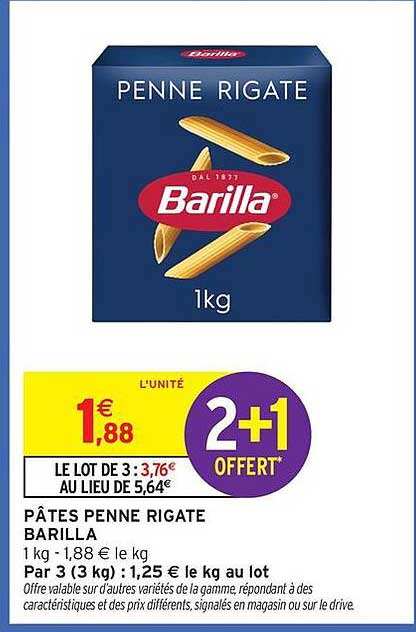 PÂTES PENNE RIGATE BARILLA