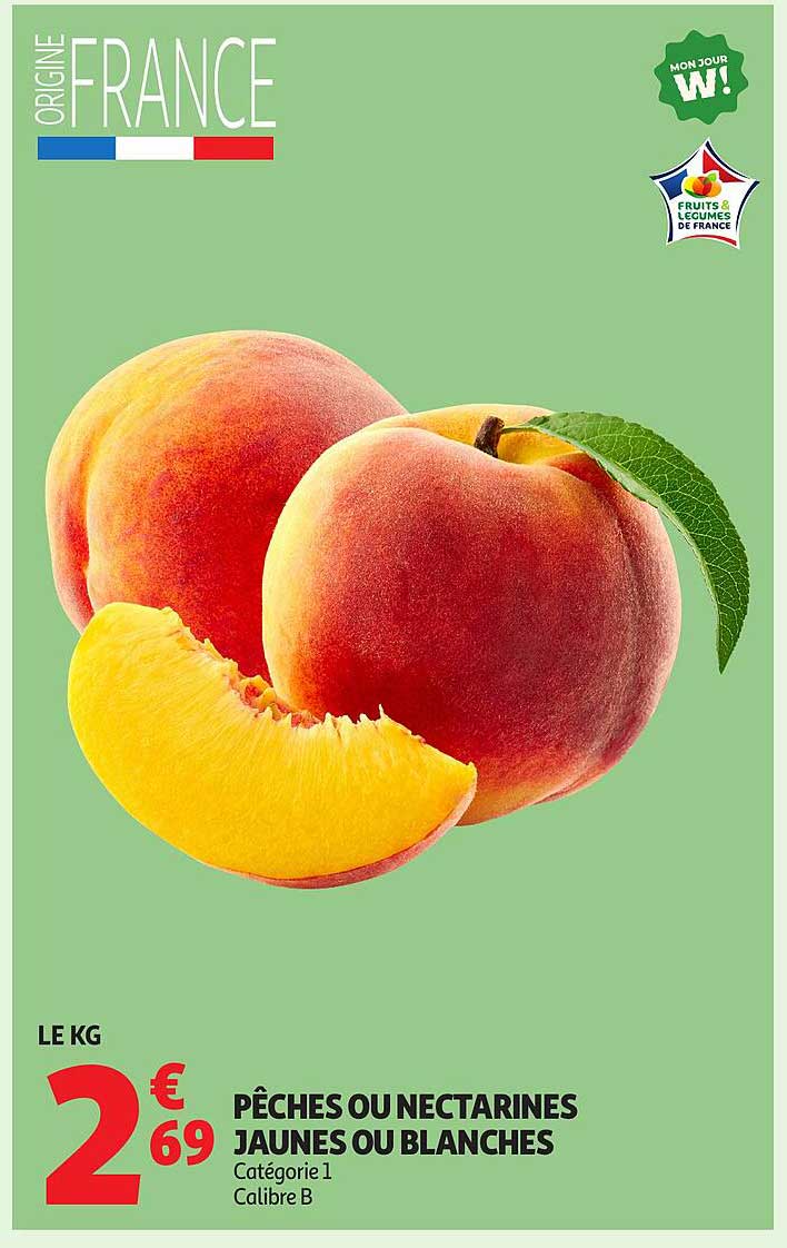 Pêches ou Nectarines Jaunes ou Blanches