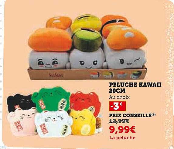 PELUCHE KAWAII 20CM Au choix