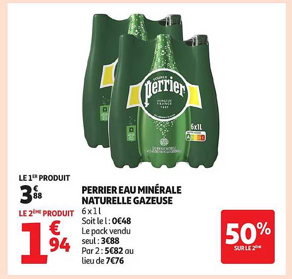 PERRIER EAU MINÉRALE NATURELLE GAZEUSE