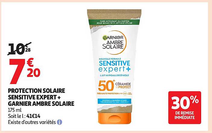 PROTECTION SOLAIRE SENSITIVE EXPERT + GARNIER AMBRE SOLAIRE