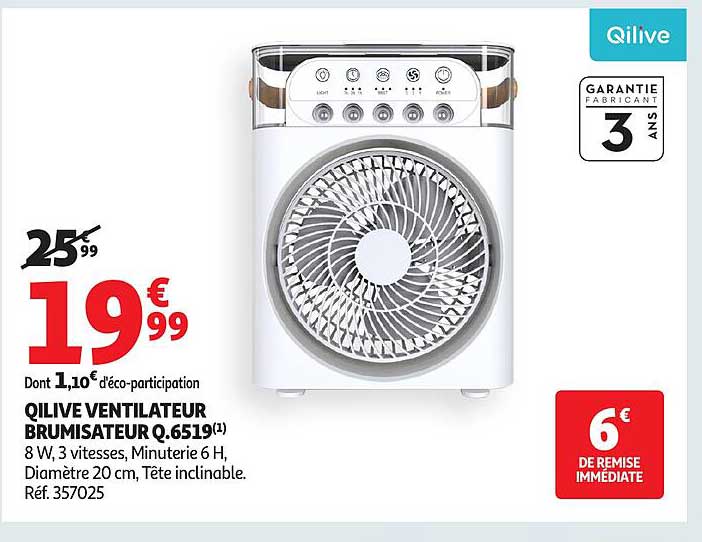 QI Live Ventilateur Brumisateur Q.6519