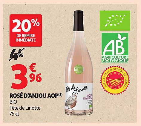 ROSÉ D'ANJOU AOP(1) BIO Tête de Linotte 75 cl