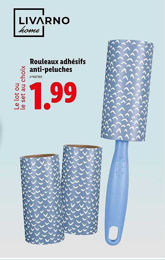 Rouleaux adhésifs anti-peluches
