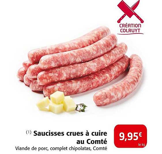 Saucisses crues à cuire au Comté