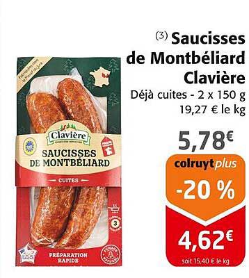 Saucisses de Montbéliard Clavière