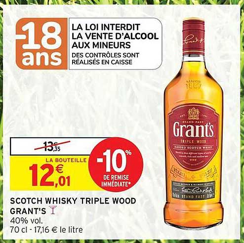 SCOTCH WHISKY TRIPLE WOOD GRANT'S