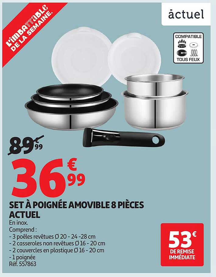 SET À POIGNÉE AMOVIBLE 8 PIÈCES ACTUEL